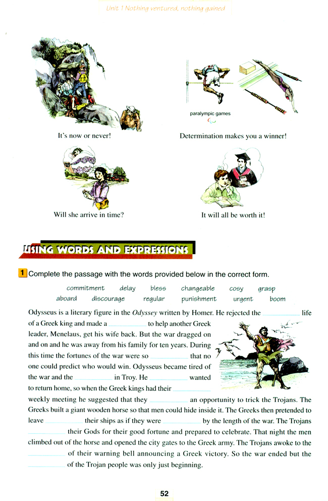 Unit 1 Nothing ventured, nothing gained(第52页)