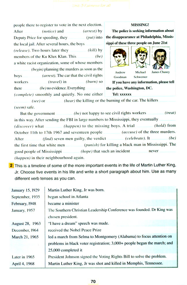 Unit 3 Fairness for all(第70页)