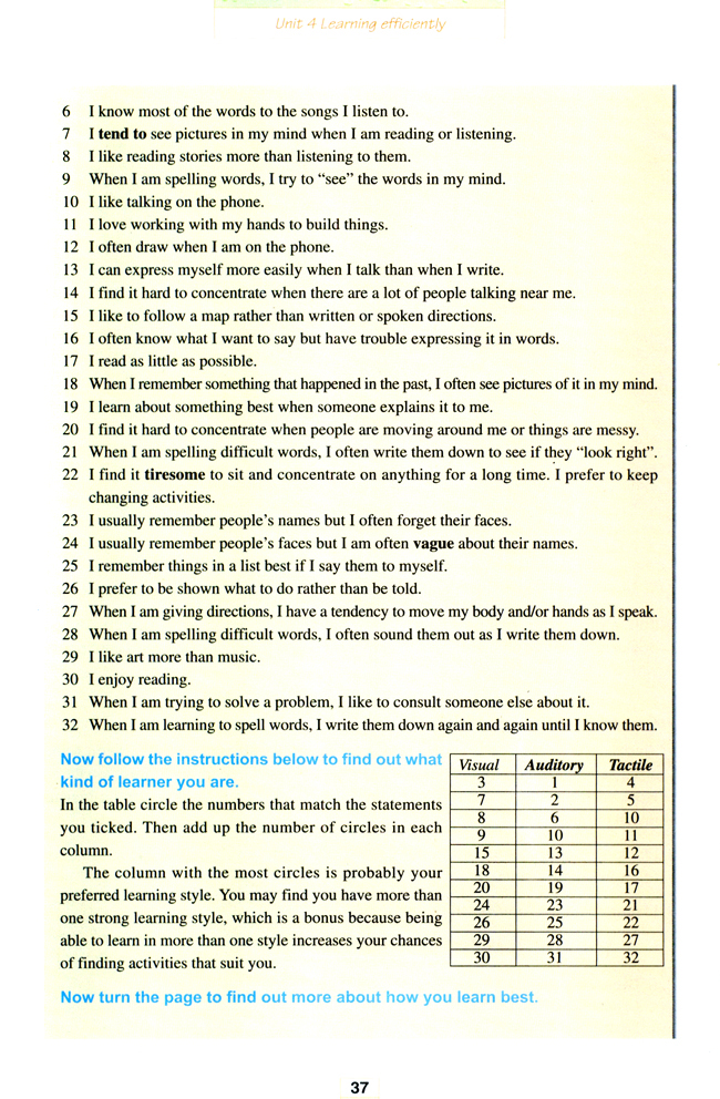Unit 4 Learning efficiently(第37页)