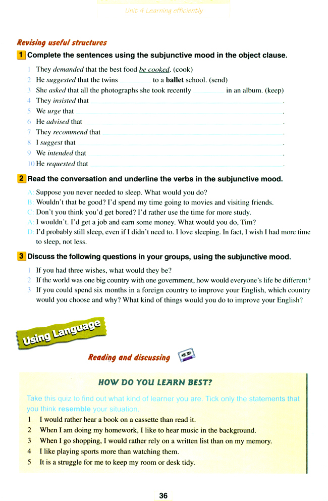 Unit 4 Learning efficiently(第36页)