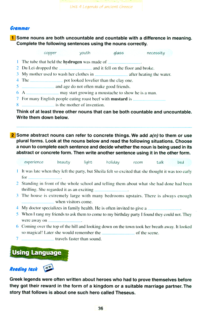 Unit 4 Legends of ancient Greece(第36页)