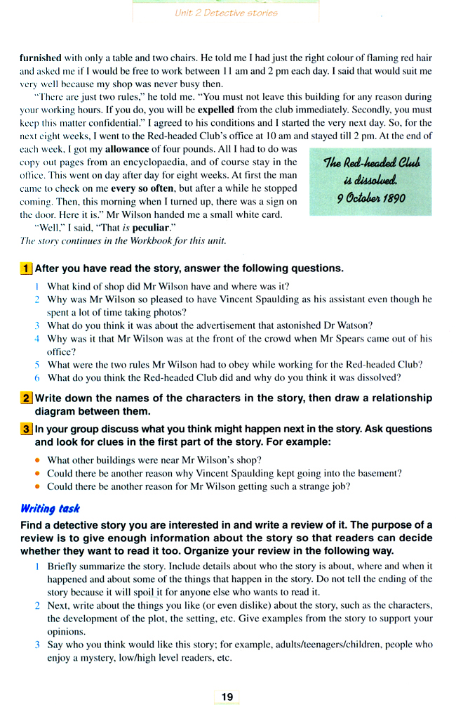 Unit 2 Detective stories(第19页)