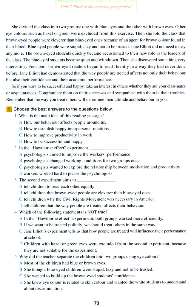 Unit 3 Finding the correct perspective(第73页)