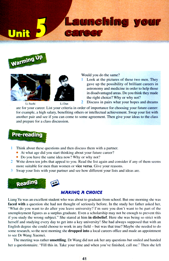 Unit 5 Launching your career(第41页)