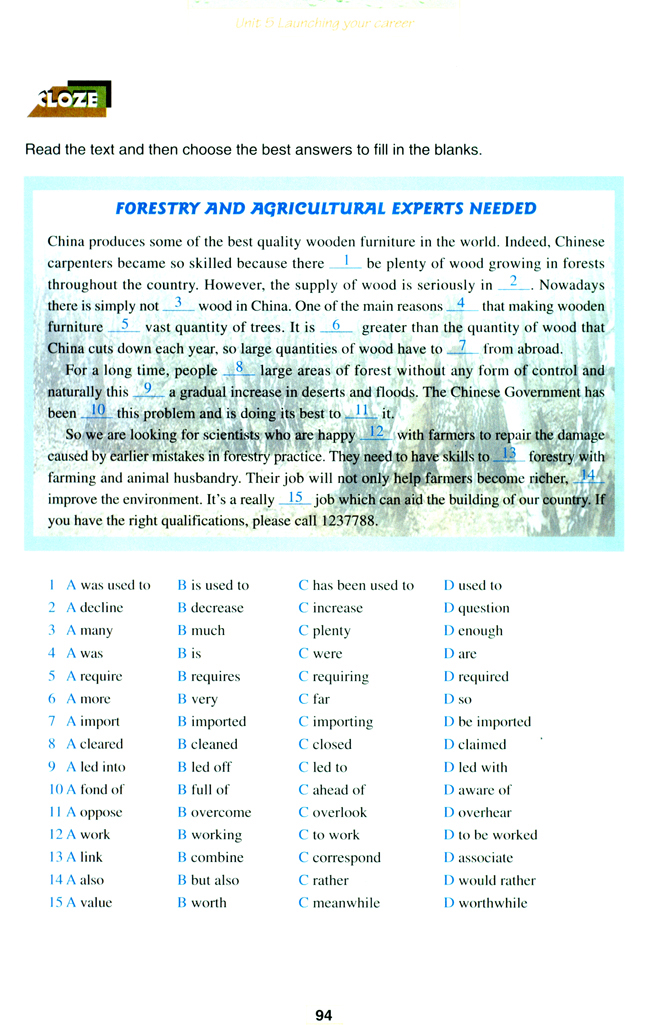 Unit 5 Launching your career(第94页)