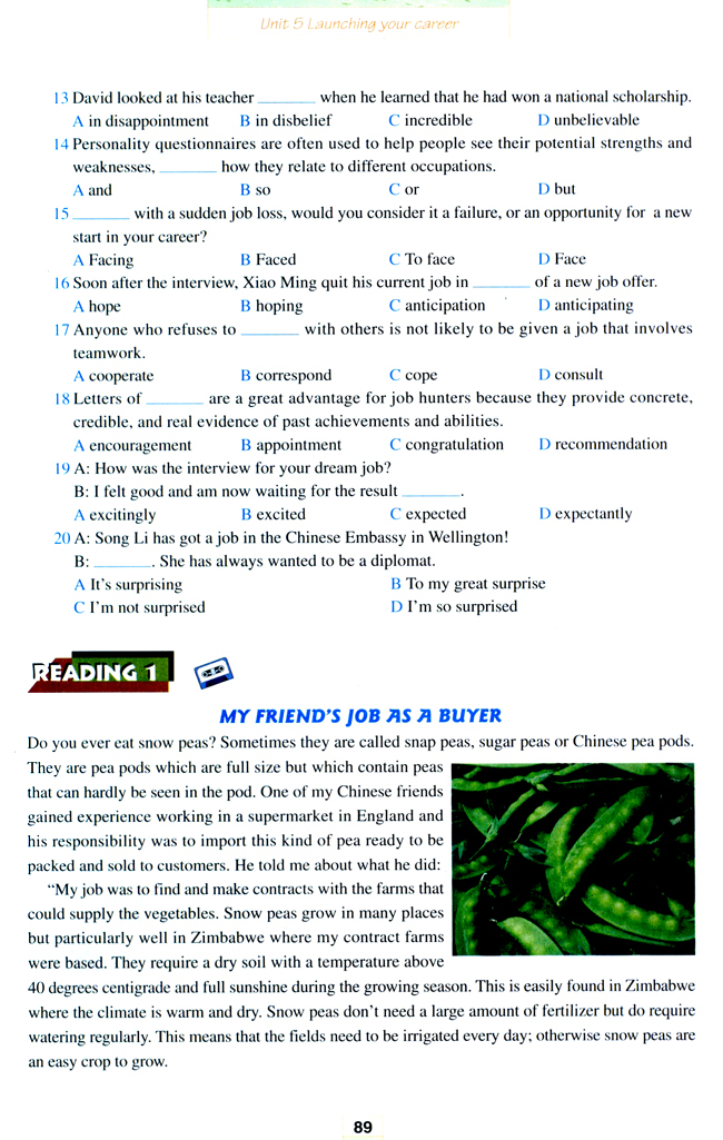 Unit 5 Launching your career(第89页)