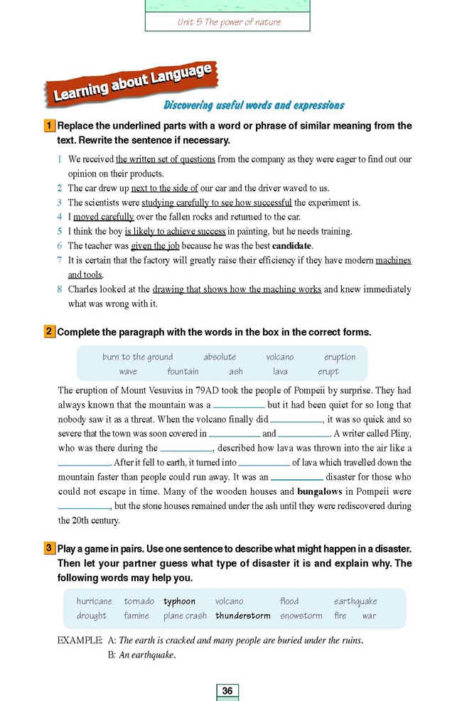 Unit 5 The power of nature(第148页)