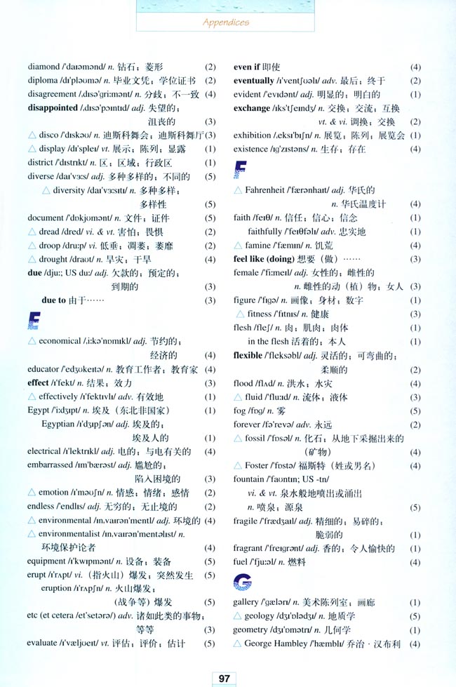 Appendices Vocabulary(第209页)