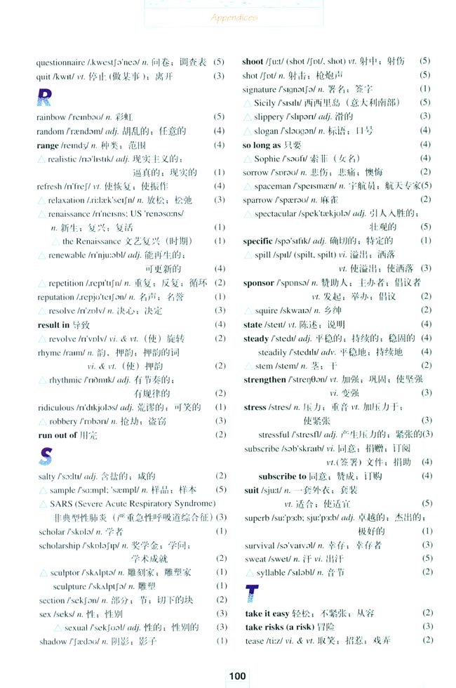 Appendices Vocabulary(第212页)