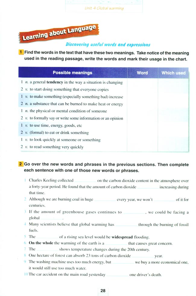 Unit 4 Global warming(第28页)