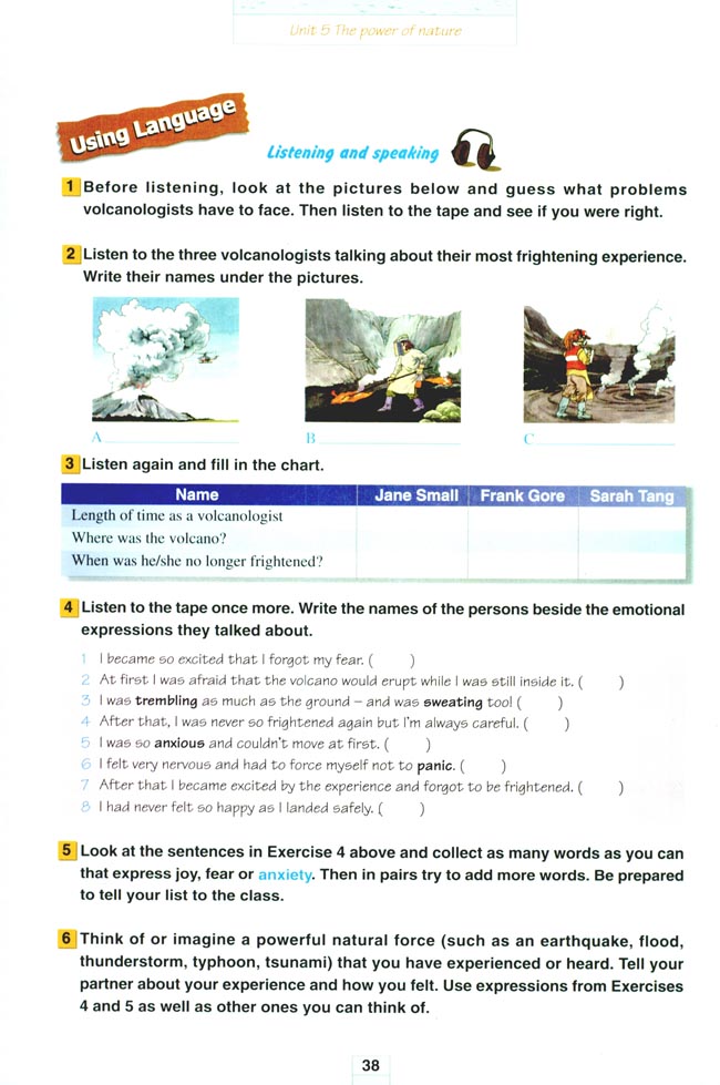 Unit 5 The power of nature(第38页)