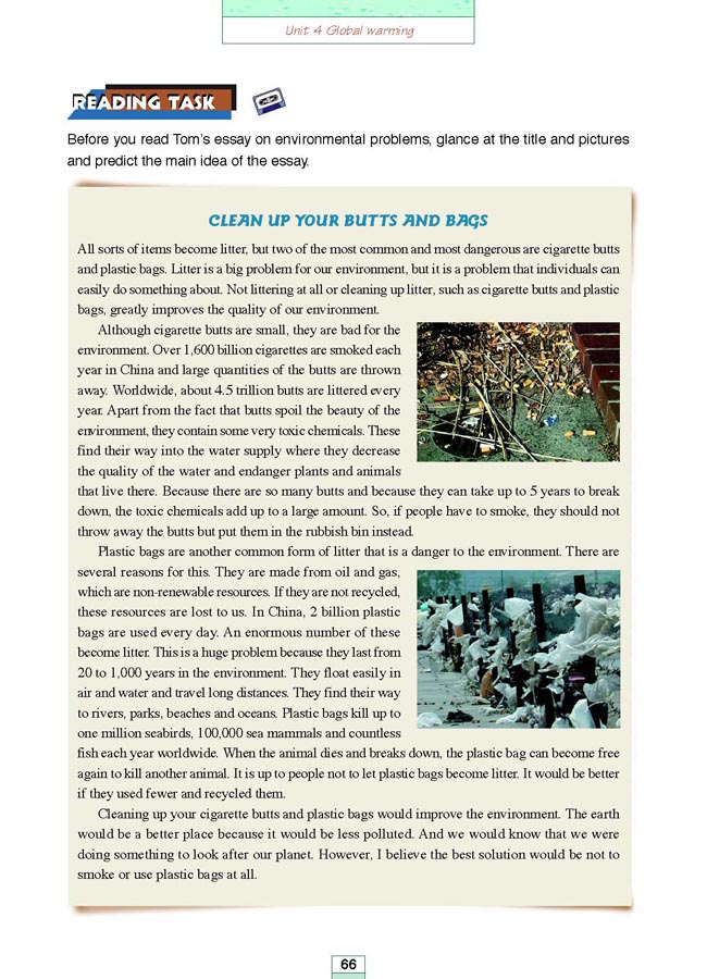 Workbook Unit 4 Global warming(第178页)