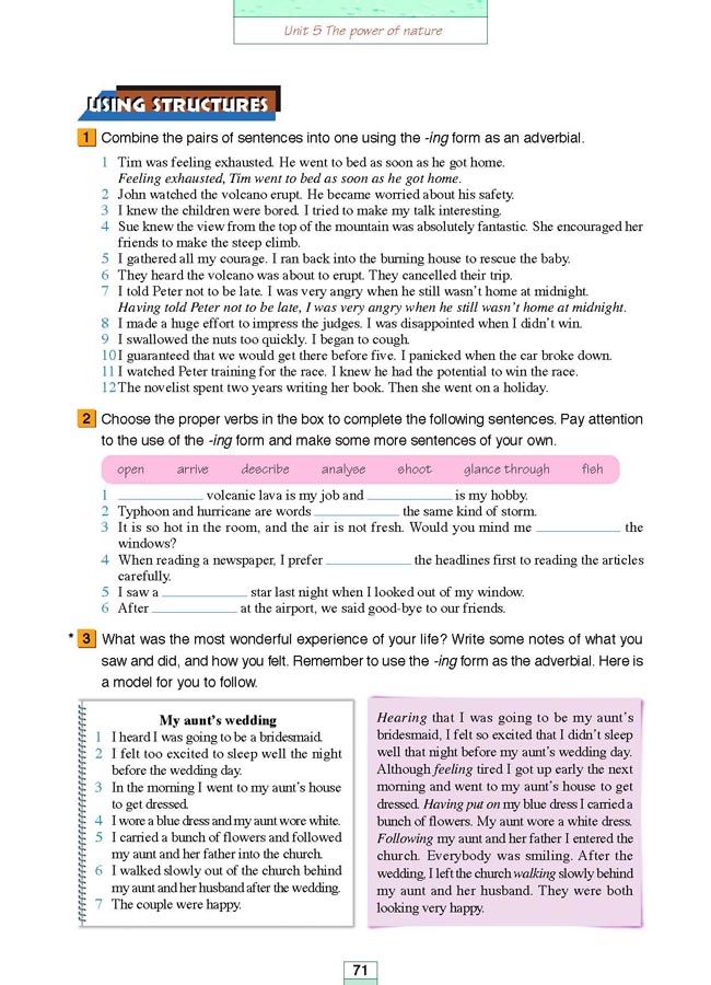 Workbook Unit 5 The power of nature(第183页)