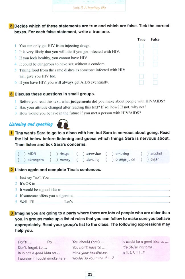 Unit 3 A healthy life(第23页)