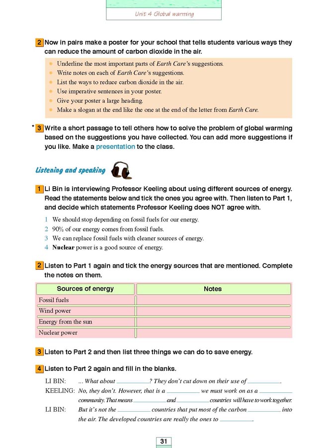 Unit 4 Global warming(第143页)