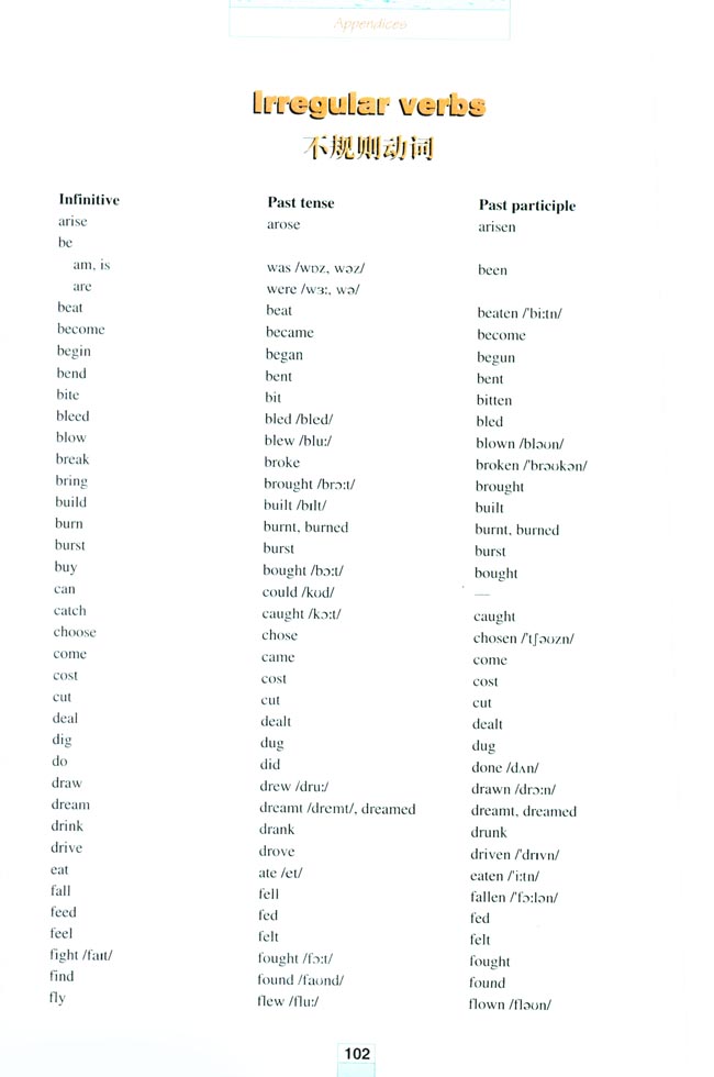 Irregular Verbs(第214页)