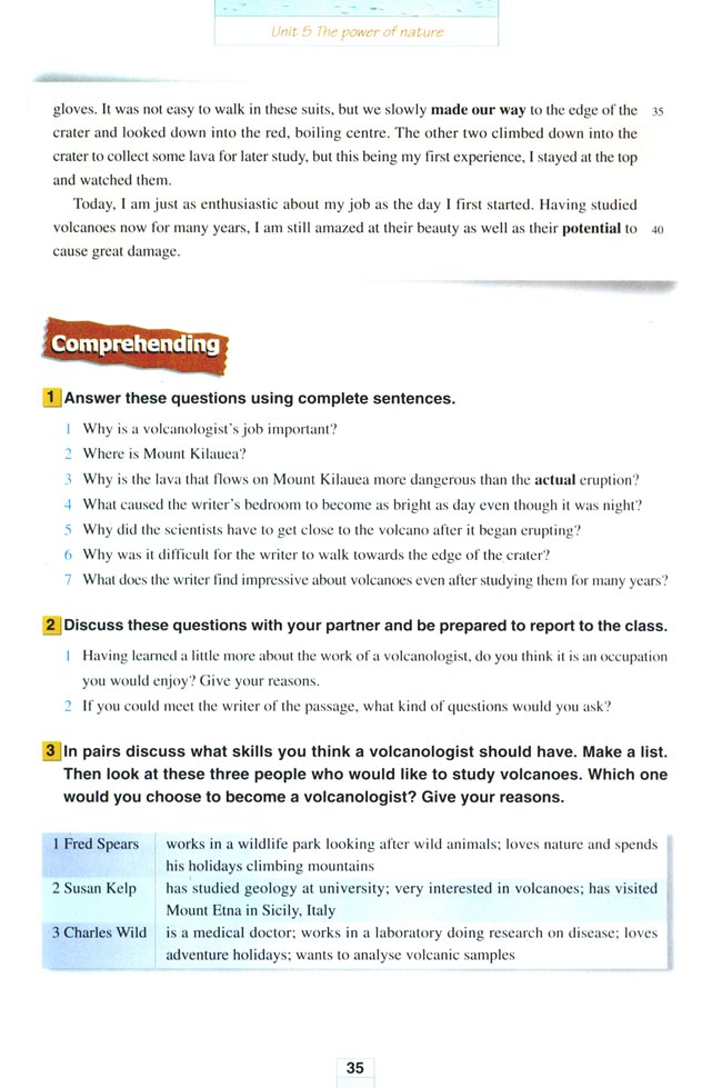Unit 5 The power of nature(第35页)