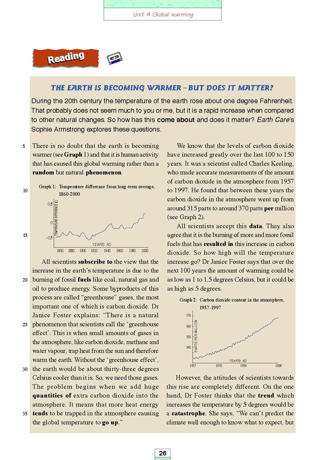 Unit 4 Global warming(第138页)