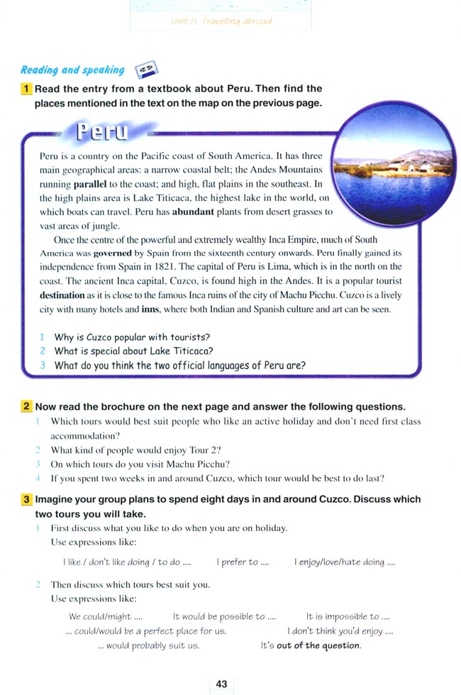 Unit 5 Travelling abroad(第43页)