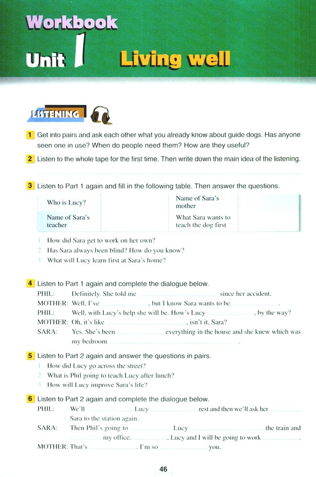 Unit 1 Living well(第46页)