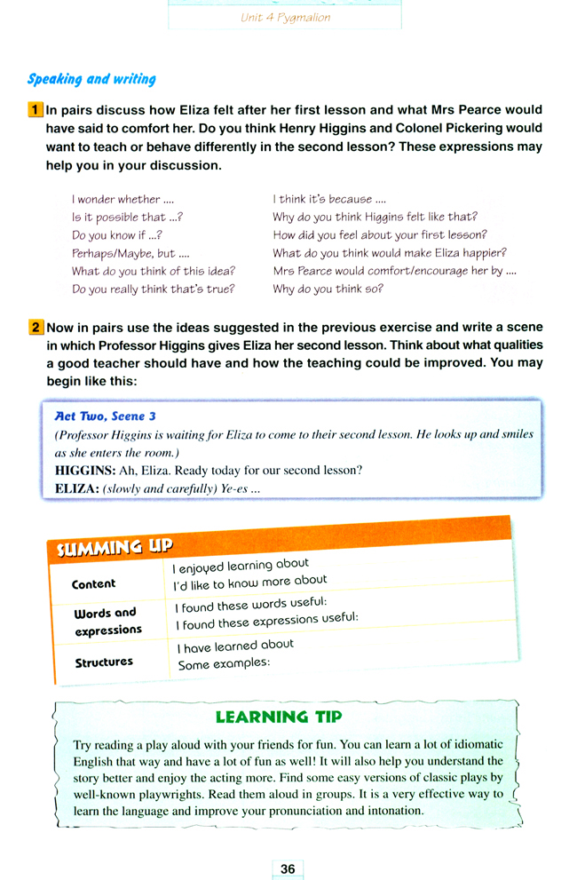 Unit 4 Pygmalion(第36页)