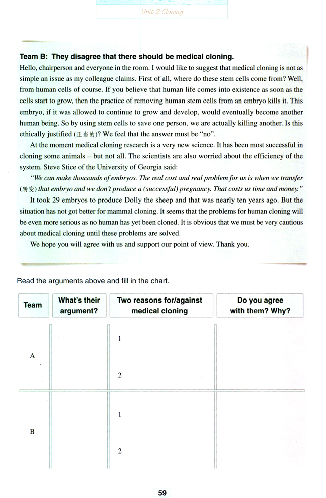 Unit 2 Cloning(第59页)