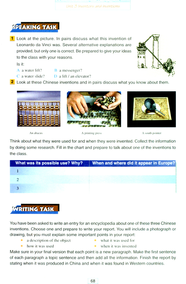Unit 3 Inventors and inventions(第68页)