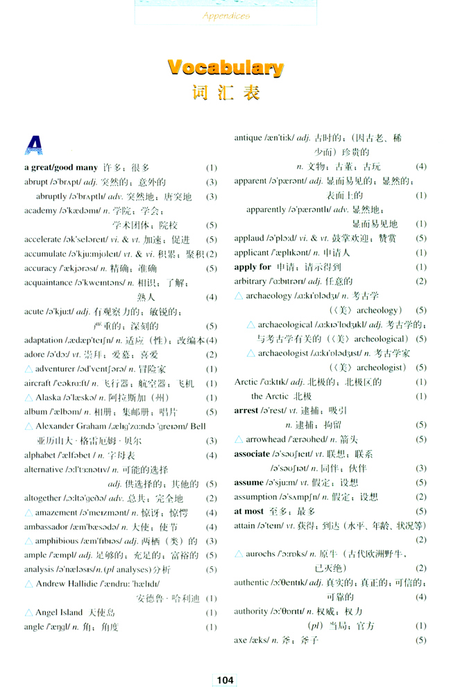 Vocabulary(第104页)