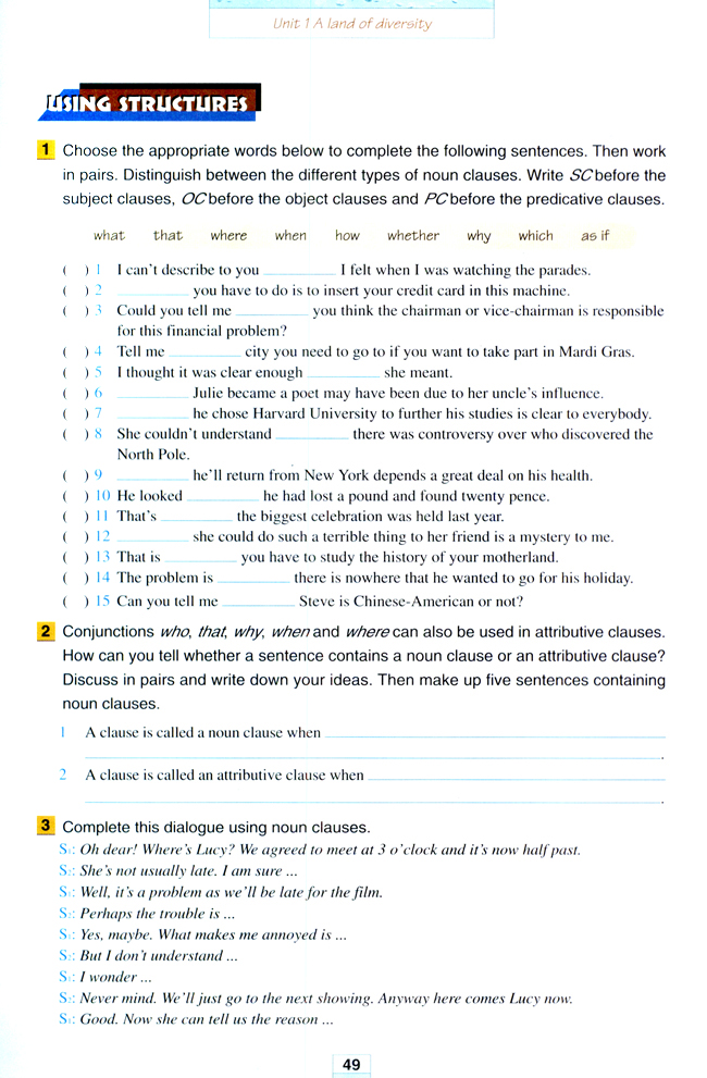 Unit 1 A land of diversity(第49页)