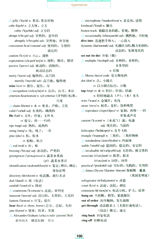 Words and expressions in each unit(第100页)