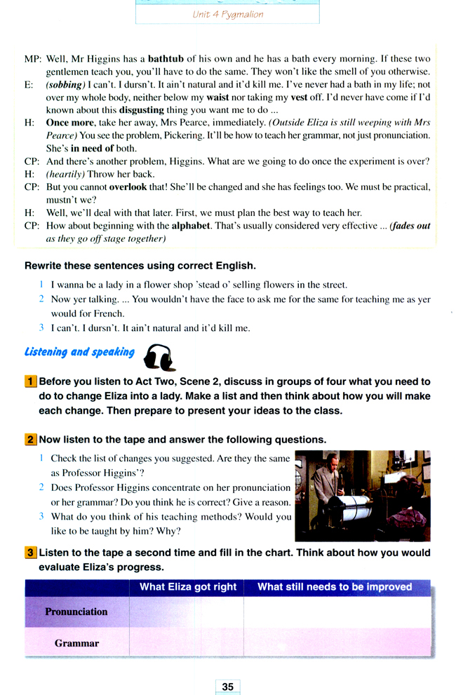 Unit 4 Pygmalion(第35页)
