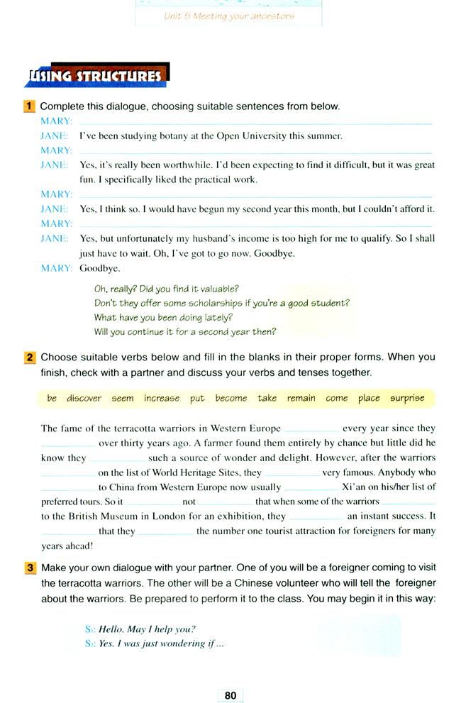 Unit 5 Meeting your ancestors(第80页)