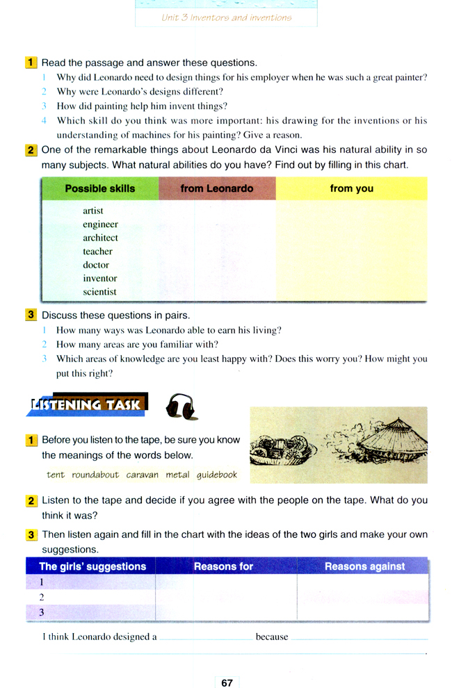 Unit 3 Inventors and inventions(第67页)