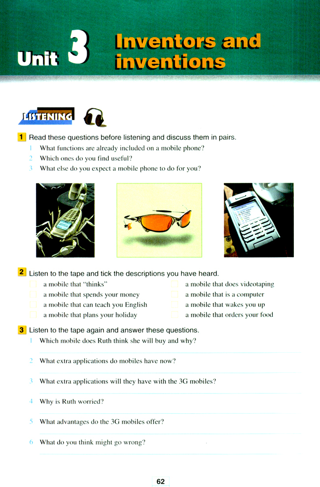 Unit 3 Inventors and inventions(第62页)