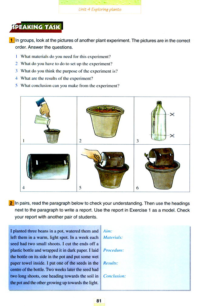Unit 4 Exploring plants(第81页)