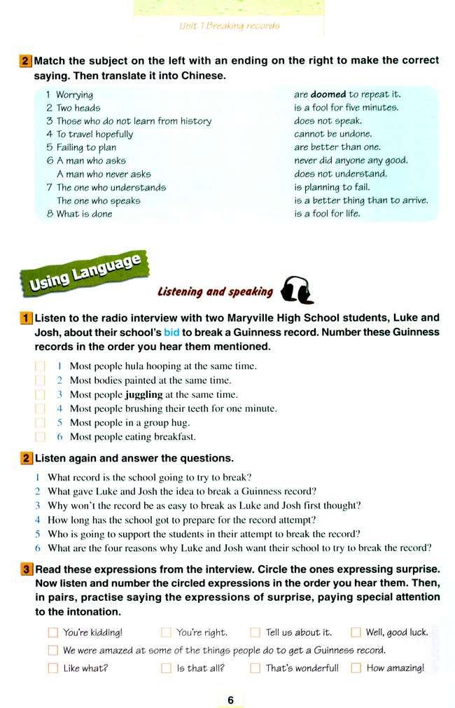 Unit 1 Breaking records(第6页)