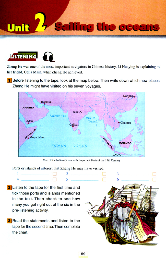 Unit 2 Saililing the oceans(第59页)