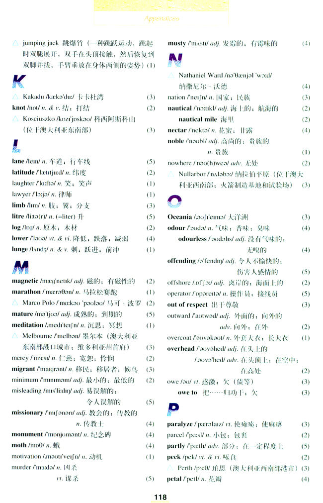 vocabulary(第118页)