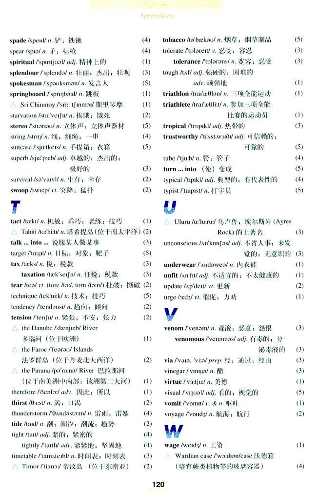 vocabulary(第120页)