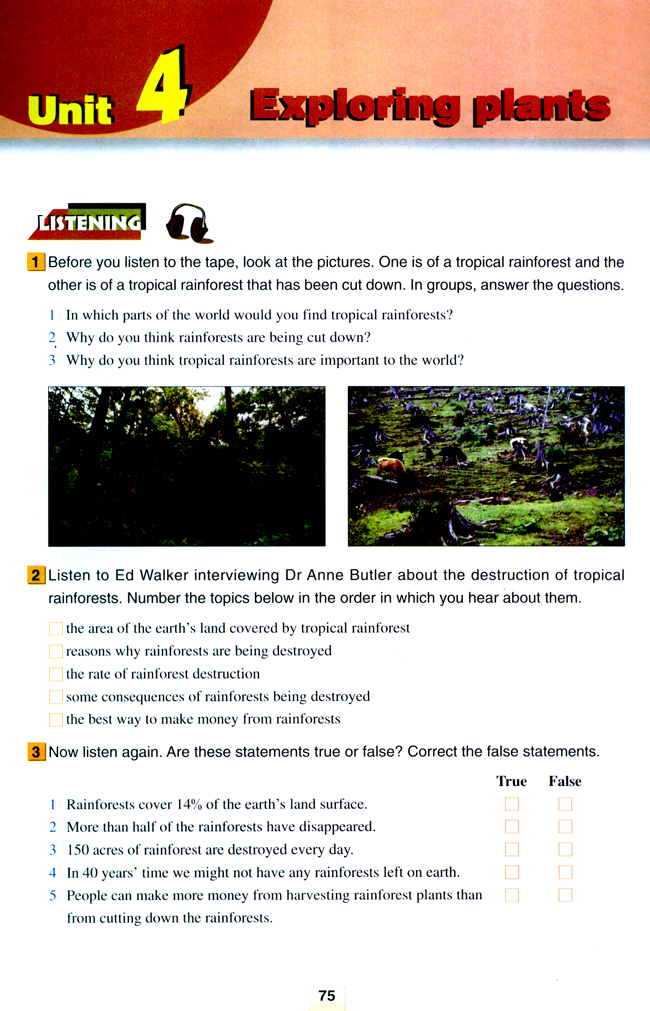 Unit 4 Exploring plants(第75页)