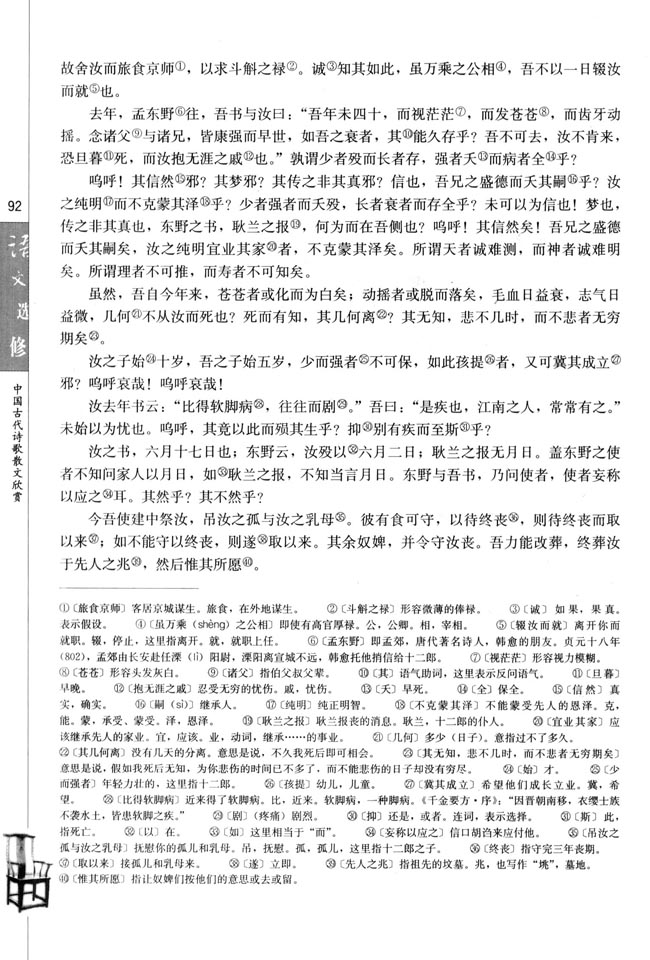 祭十二郎文/韩愈(第92页)