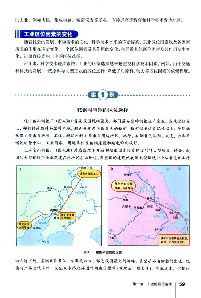 第一节 工业的区位选择(第59页)