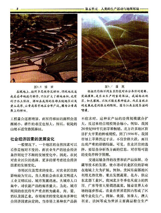 5．2 农业的区位选择(第8页)