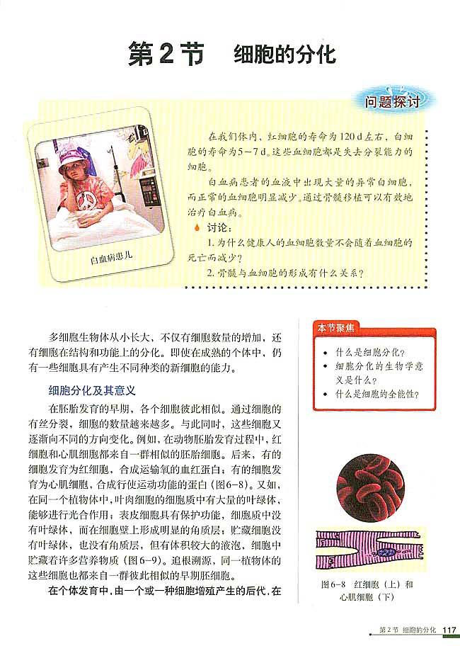 第2节 细胞的分化(第123页)