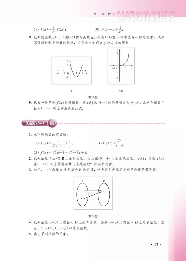 2.1.5 用计算机作函数的图象（选学）(第54页)