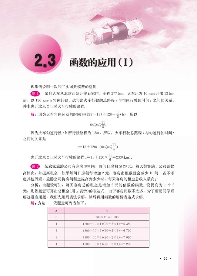 2.3 函数的应用（Ⅰ）(第66页)