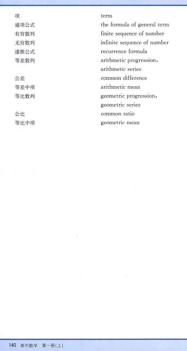 附录 部分中英文词汇对照表(第140页)