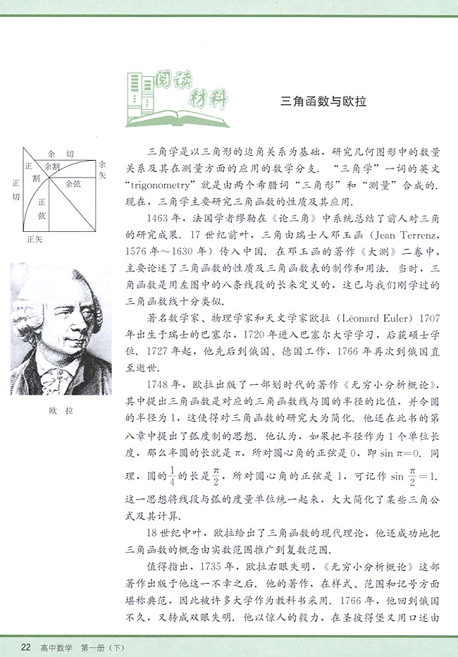 阅读材料 三角函数与欧拉(第22页)