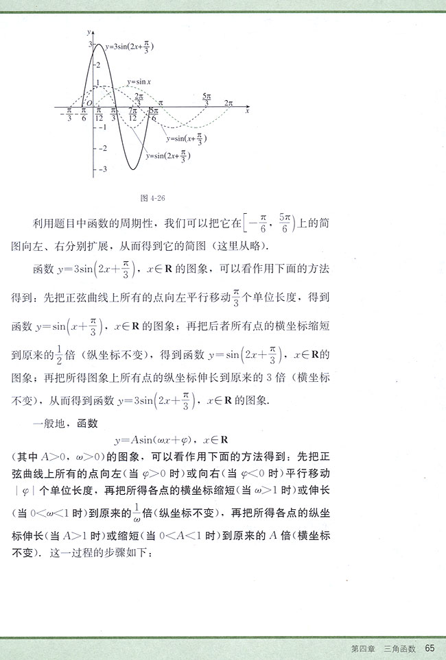 4．9 函数y=Asin（ωx+φ）的图象(第65页)