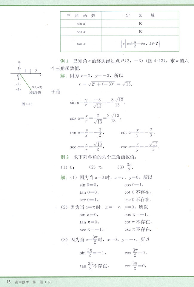 4．3 任意角的三角函数(第16页)